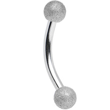 Load image into Gallery viewer, 16G 5/16 Silver Sandblasted Steel Curved Eyebrow Ring 3mm Ball
