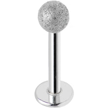 Load image into Gallery viewer, 16G 5/16 Silver Sandblasted Steel Monroe Labret 3mm Ball
