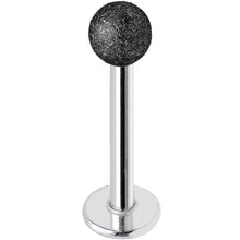 Load image into Gallery viewer, 16G 3/8 Black Sandblasted Steel Monroe Labret 3mm Ball
