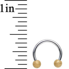 Load image into Gallery viewer, 16G 5/16 Gold Tone Sandblasted Ball Ends Horseshoe Barbell
