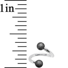 Load image into Gallery viewer, 16G 5/16 Black Sandblasted Steel Spiral Barbell 3mm Ball
