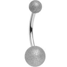 Load image into Gallery viewer, 14G 1/2 Silver Sandblasted Steel Belly Ring 5mm and 8mm Ball
