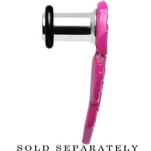 Load image into Gallery viewer, 2G Pink Gem Brilliant Angel Wing Single Flare Steel Plug
