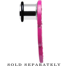 Load image into Gallery viewer, 00G Pink Gem Brilliant Angel Wing Single Flare Steel Plug
