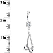 将图片加载到图库查看器，Clear Cubic Zirconia Dazzling Infinity Symbol Dangle Belly Ring
