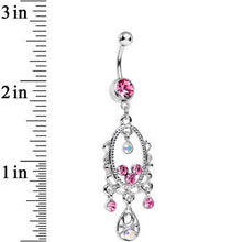 Load image into Gallery viewer, Pink Aurora Gem Victorian Allure Chandelier Belly Ring
