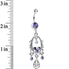 Load image into Gallery viewer, Purple Aurora Gem Victorian Allure Chandelier Belly Ring
