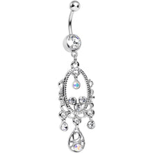 将图片加载到图库查看器，Clear Aurora Gem Victorian Allure Chandelier Belly Ring
