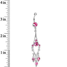 Load image into Gallery viewer, Pink Gem Mermaid Jewels Chandelier Belly Ring
