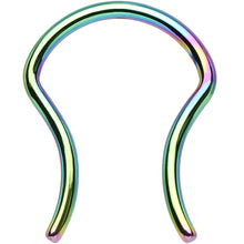 将图片加载到图库查看器，16G 5/8 Rainbow Anodized Titanium Septum Retainer
