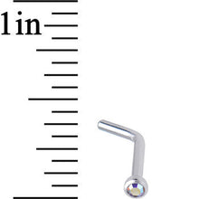 Load image into Gallery viewer, 18G Aurora Gem Stainless Steel L-Shaped Nose Ring 1/4
