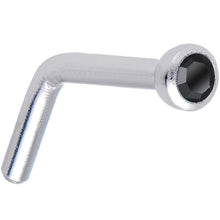 Load image into Gallery viewer, 18G Black Gem Stainless Steel L-Shaped Nose Ring 1/4
