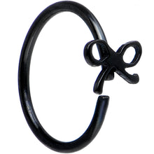 Load image into Gallery viewer, 20G 5/16 Black IP Girly Bow Nose Hoop
