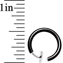Load image into Gallery viewer, 3/8 Black Titanium IP Spring Loaded Fake Nose Ring Body Jewelry Hoop
