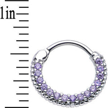 将图片加载到图库查看器，16G 3/8 Tanzanite CZ Ring of Brilliance Septum Clicker
