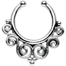 Load image into Gallery viewer, Tempest of Swirls Non-Pierced Clip On Fake Septum Ring
