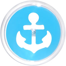 Load image into Gallery viewer, Clear Blue Acrylic Set Sail Nautical Anchor Cheater Plug
