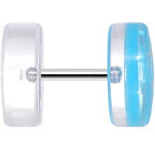 Load image into Gallery viewer, Clear Blue Acrylic Set Sail Nautical Anchor Cheater Plug
