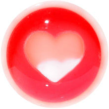 Load image into Gallery viewer, 2G White Red Acrylic Adoring Heart Saddle Plug
