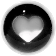 Load image into Gallery viewer, 2G White Black Acrylic Adoring Heart Saddle Plug
