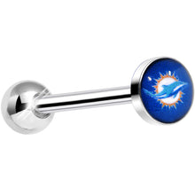 Load image into Gallery viewer, Officially Licensed NFL Miami Dolphins Barbell Tongue Ring
