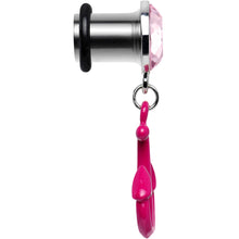 将图片加载到图库查看器，0G Pink Dangling Anchor Steel Plug
