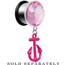 Load image into Gallery viewer, 5/8 Pink Dangling Anchor Steel Plug
