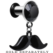 Load image into Gallery viewer, 4G Black Dangling Mustache Steel Plug
