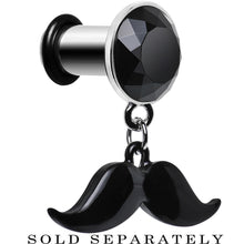 将图片加载到图库查看器，2G Black Dangling Mustache Steel Plug
