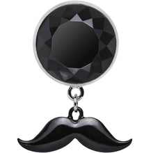 将图片加载到图库查看器，9/16 Black Dangling Mustache Steel Plug
