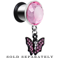 Load image into Gallery viewer, 00G Pink Gem Night Belongs to the Bat Steel Plug

