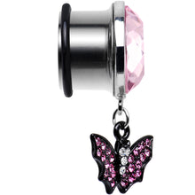 Load image into Gallery viewer, 5/8 Pink Gem Night Belongs to the Bat Steel Plug
