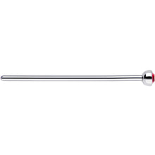 将图片加载到图库查看器，20G 3/4 Red CZ Steel Straight Fishtail Nose Ring 2mm
