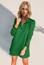 Load image into Gallery viewer, Double Take Textured Zip Long Sleeve Dress Classic Zip-Up Dress for Women Comfortable Outdoor Dress

