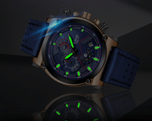 将图片加载到图库查看器，Men's Waterproof Modern Watch With Leather Belts, Stainless Steel Case Excellent Look Perfect Gift
