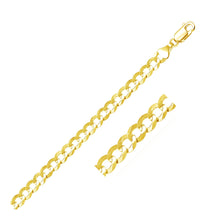 将图片加载到图库查看器，7.0mm 14k Yellow Gold Solid Curb Chain
