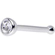 Load image into Gallery viewer, 20G 1/4 Clear Bezel Set CZ 14K Solid White Gold Nose Bone 2mm
