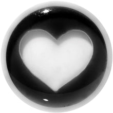 Load image into Gallery viewer, 9/16 White Black Acrylic Adoring Heart Saddle Plug
