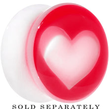 Load image into Gallery viewer, 18mm White Red Acrylic Adoring Heart Saddle Plug

