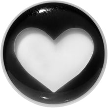 Load image into Gallery viewer, 20mm White Black Acrylic Adoring Heart Saddle Plug
