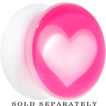 Load image into Gallery viewer, 20mm White Pink Acrylic Adoring Heart Saddle Plug
