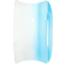 Load image into Gallery viewer, White Blue Acrylic Set Sail Nautical Anchor Saddle Plug 14mm and 16mm
