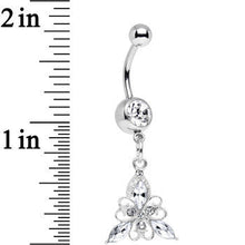 Load image into Gallery viewer, Clear Gem Thrilling Trillium Flower Dangle Belly Ring
