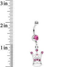 将图片加载到图库查看器，Pink Gem She Who Wears the Crown Dangle Belly Ring
