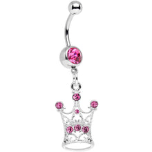 将图片加载到图库查看器，Pink Gem She Who Wears the Crown Dangle Belly Ring
