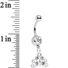 将图片加载到图库查看器，Clear Gem Pretty Petite Butterfly Dangle Belly Ring
