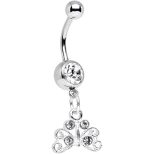 将图片加载到图库查看器，Clear Gem Pretty Petite Butterfly Dangle Belly Ring
