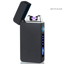Load image into Gallery viewer, Lighter - Electric Lighter Modern Metal Windproof Double ARC Plasma Lighter USB Rechargeable with Battery Indicator
