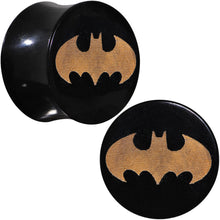 将图片加载到图库查看器，3/4 Organic Buffalo Horn Licensed Batman Logo Saddle Plug Set
