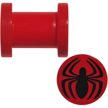 Load image into Gallery viewer, 2G Red Acrylic Licensed Spider-Man Logo Screw Fit Plug Set

